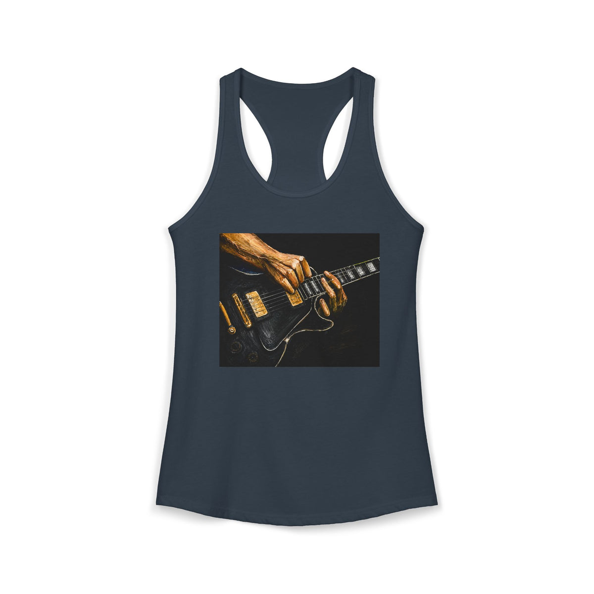 Rock Guitarist Hands on Les Paul Women's Ideal Racerback Tank
