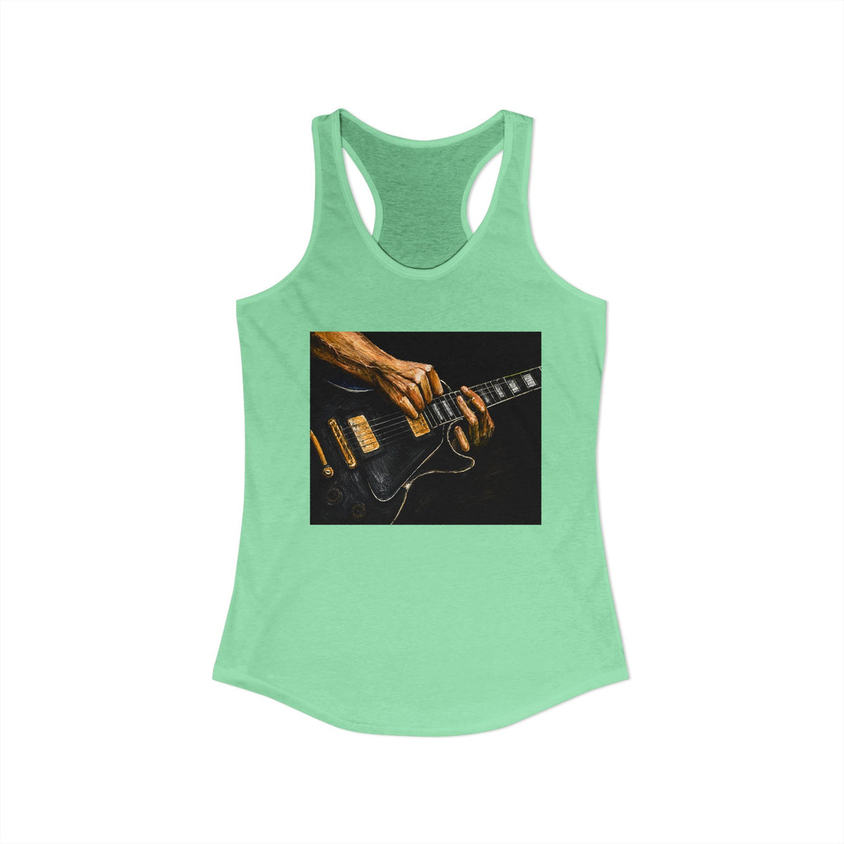 Rock Guitarist Hands on Les Paul Women's Ideal Racerback Tank