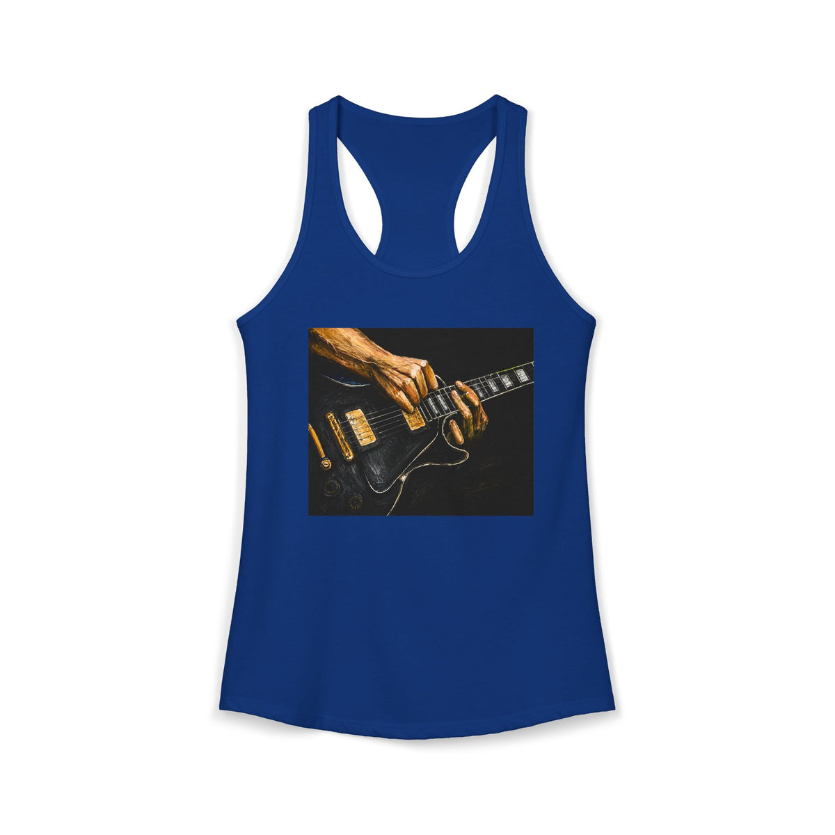 Rock Guitarist Hands on Les Paul Women's Ideal Racerback Tank