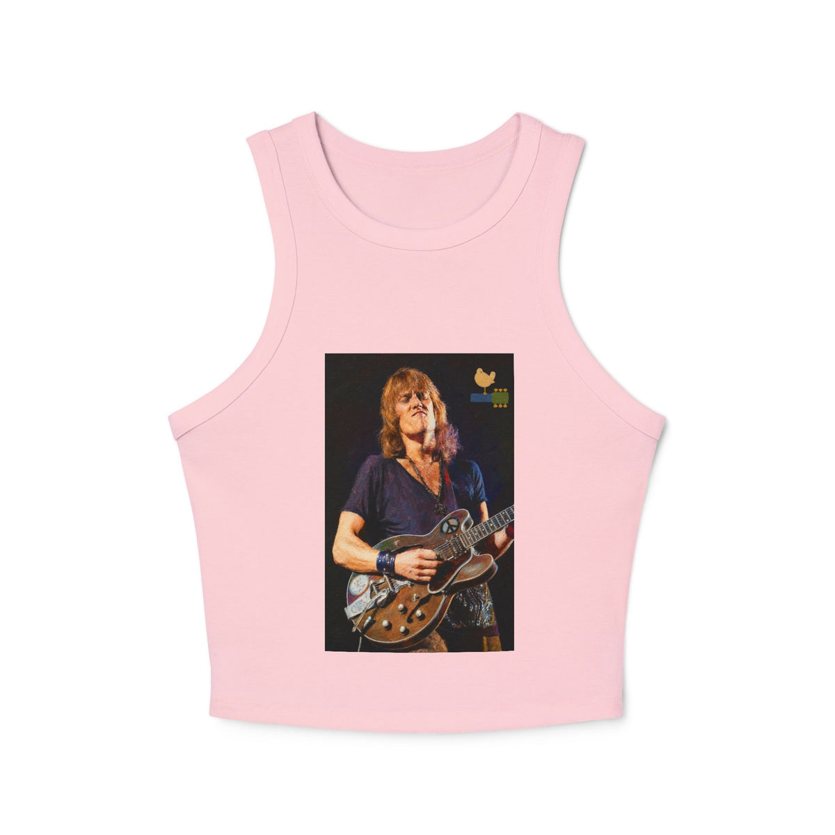 Alvin Lee at Woodstock Classic Rock Guitar Crop Racer Tank