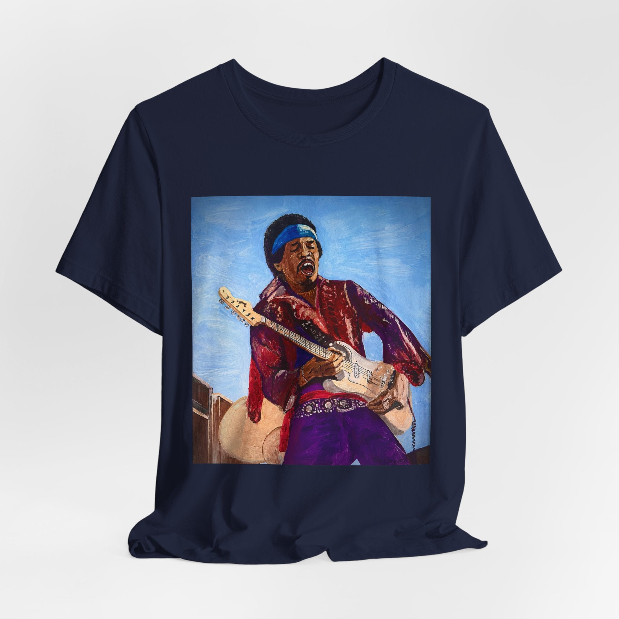 Jimi Hendrix Portrait Tee – Vintage Rock Guitarist Art T-Shirt