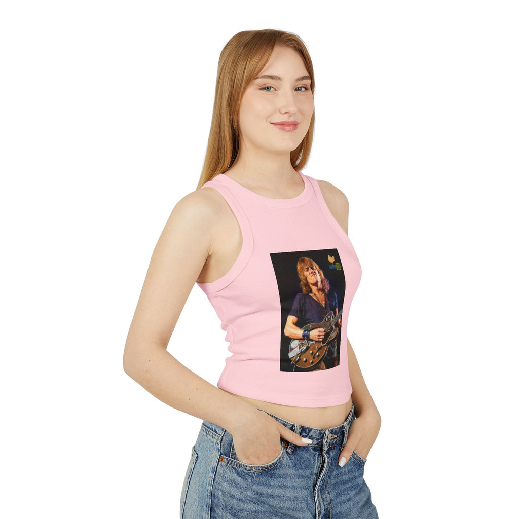 Alvin Lee at Woodstock Classic Rock Guitar Crop Racer Tank