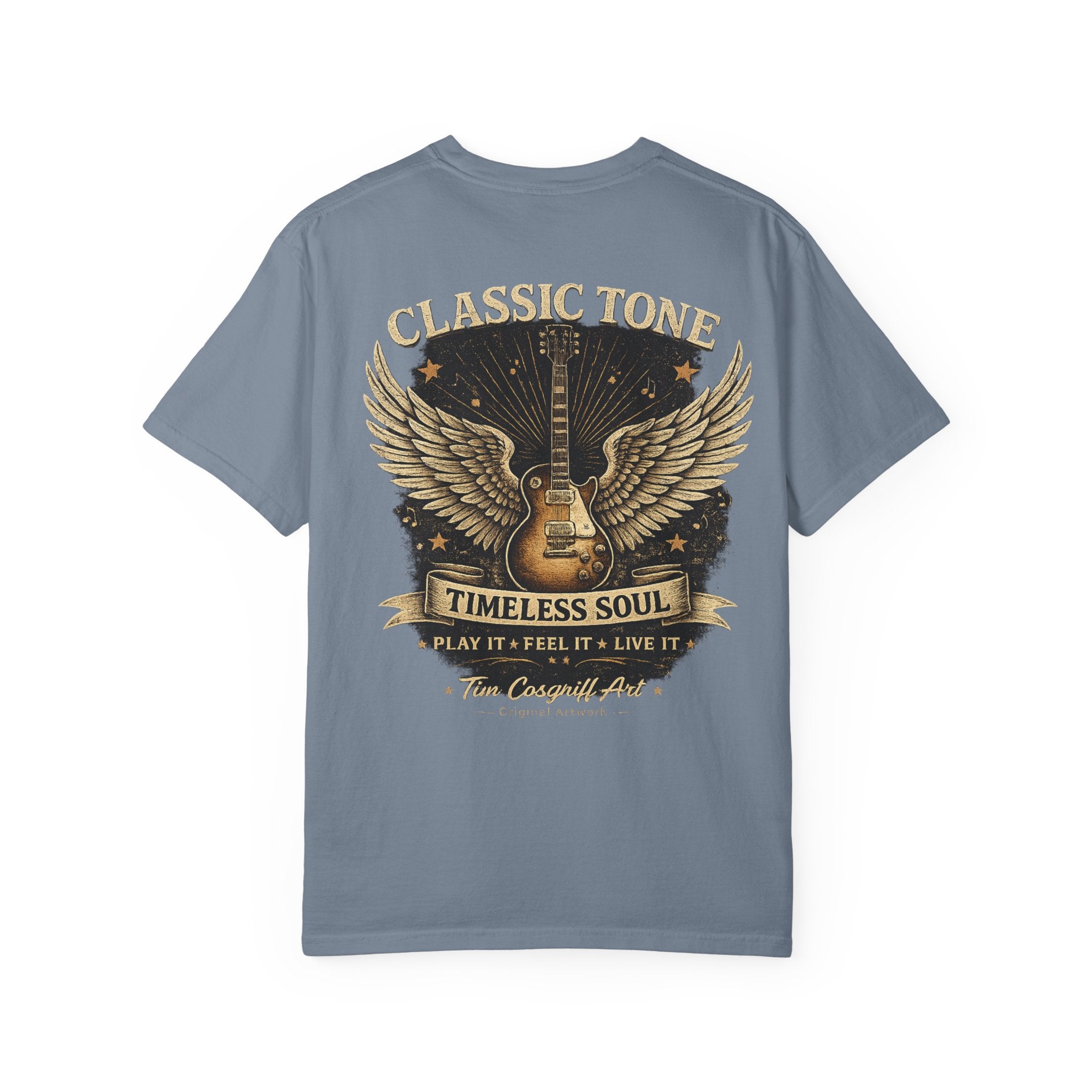 Classic Rock Guitar T-Shirt — Timeless Soul & Jimi Tribute Graphic Tee