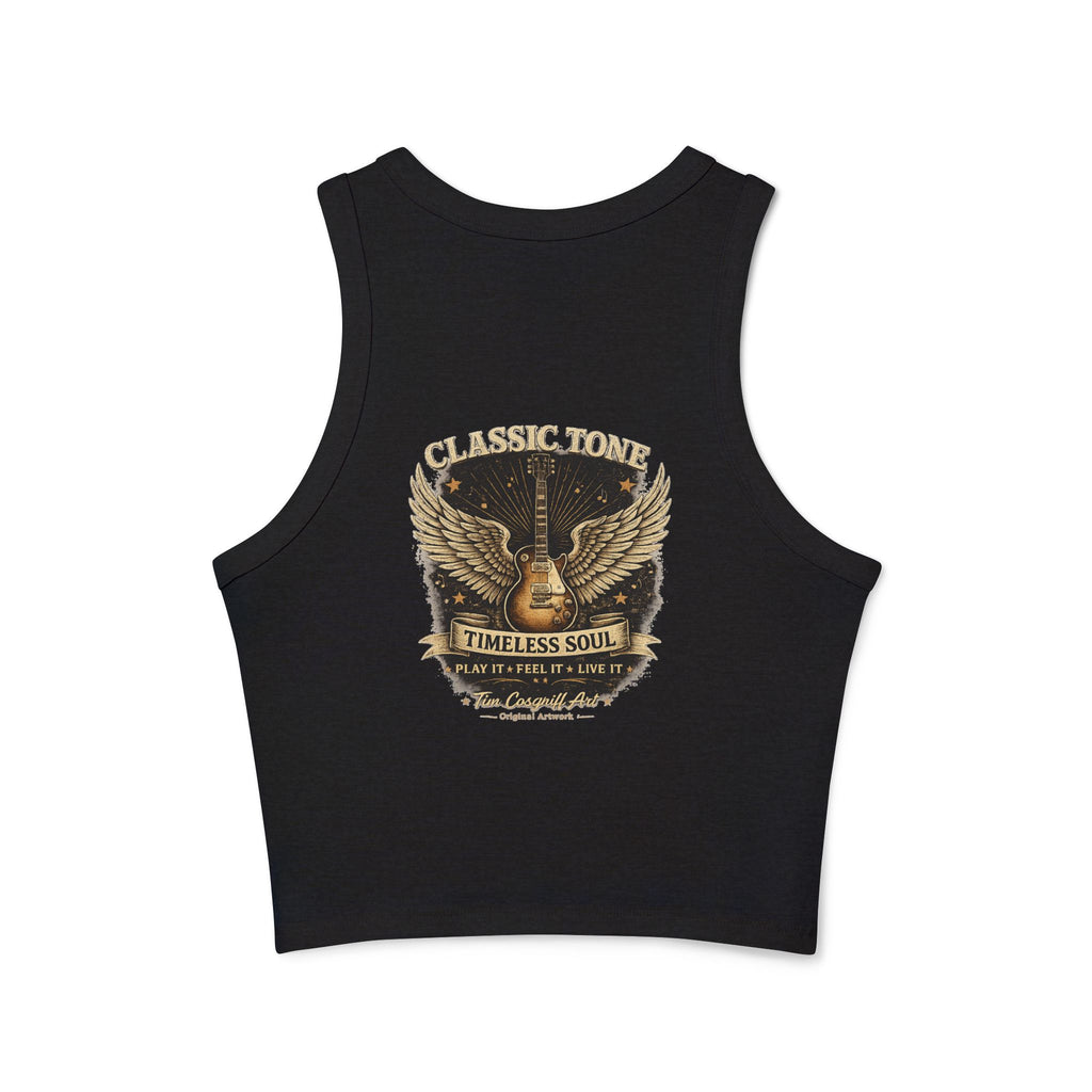 Alvin Lee at Woodstock Classic Rock Guitar Crop Racer Tank
