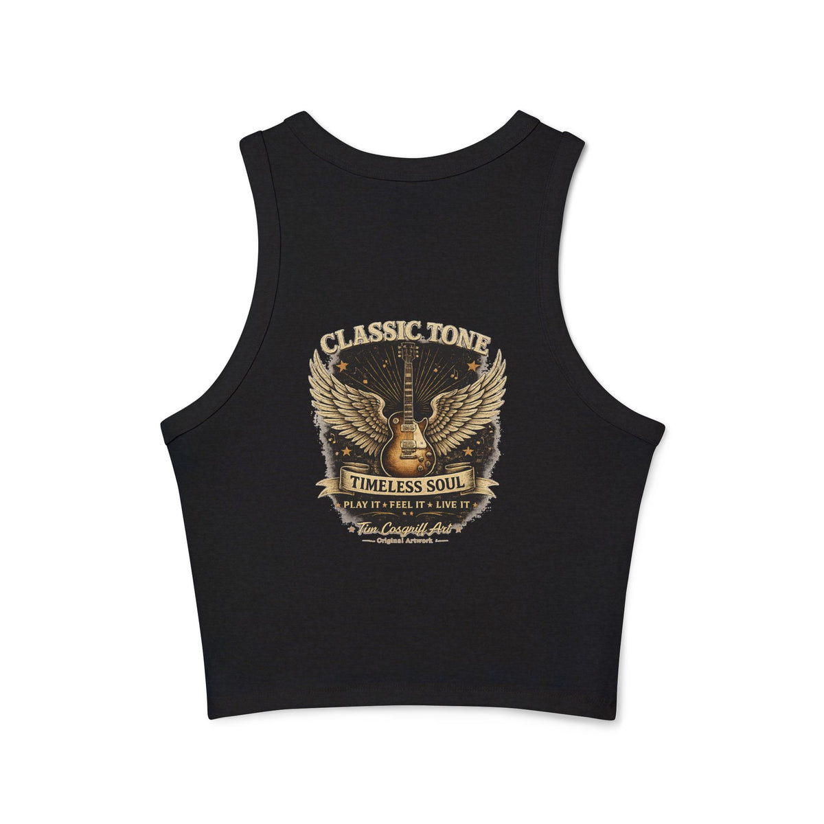 Alvin Lee at Woodstock Classic Rock Guitar Crop Racer Tank