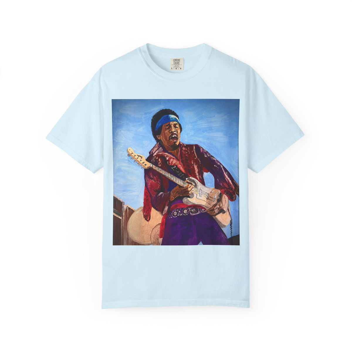 Jimi Hendrix Inspired Oil Painting Tribute T Shirt
