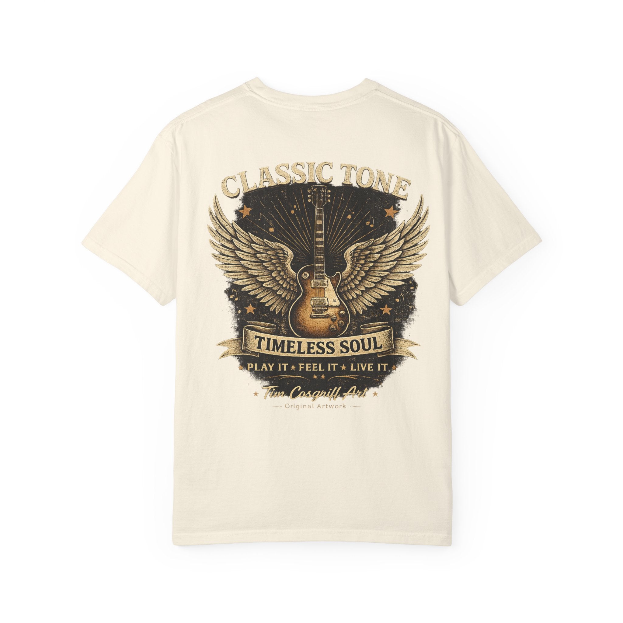 Classic Rock Guitar T-Shirt — Timeless Soul & Jimi Tribute Graphic Tee