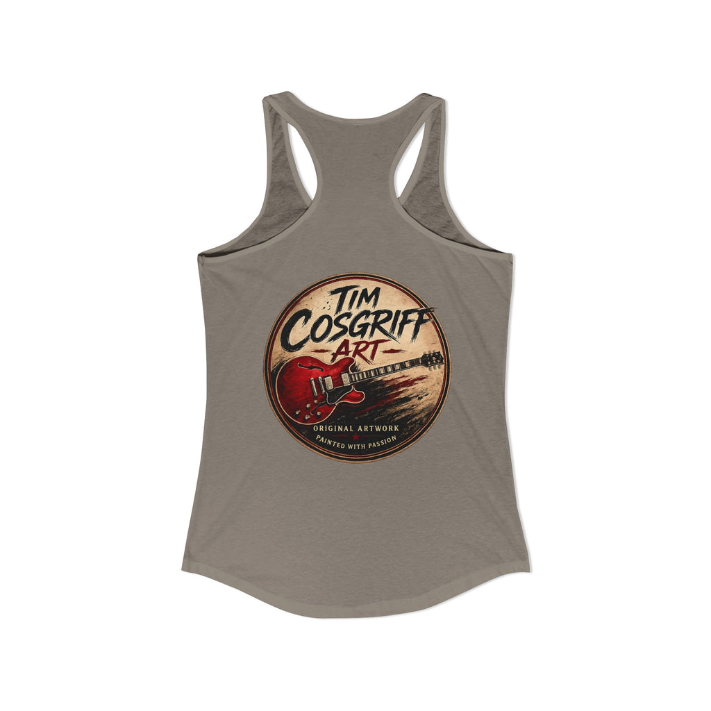 Rock Guitarist Hands on Les Paul Women's Ideal Racerback Tank