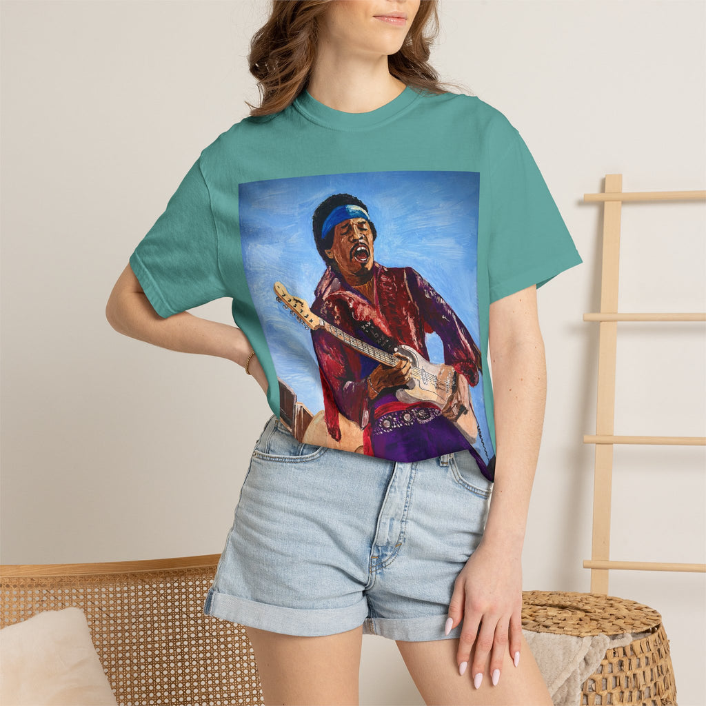 Jimi Hendrix Inspired Oil Painting Tribute T Shirt