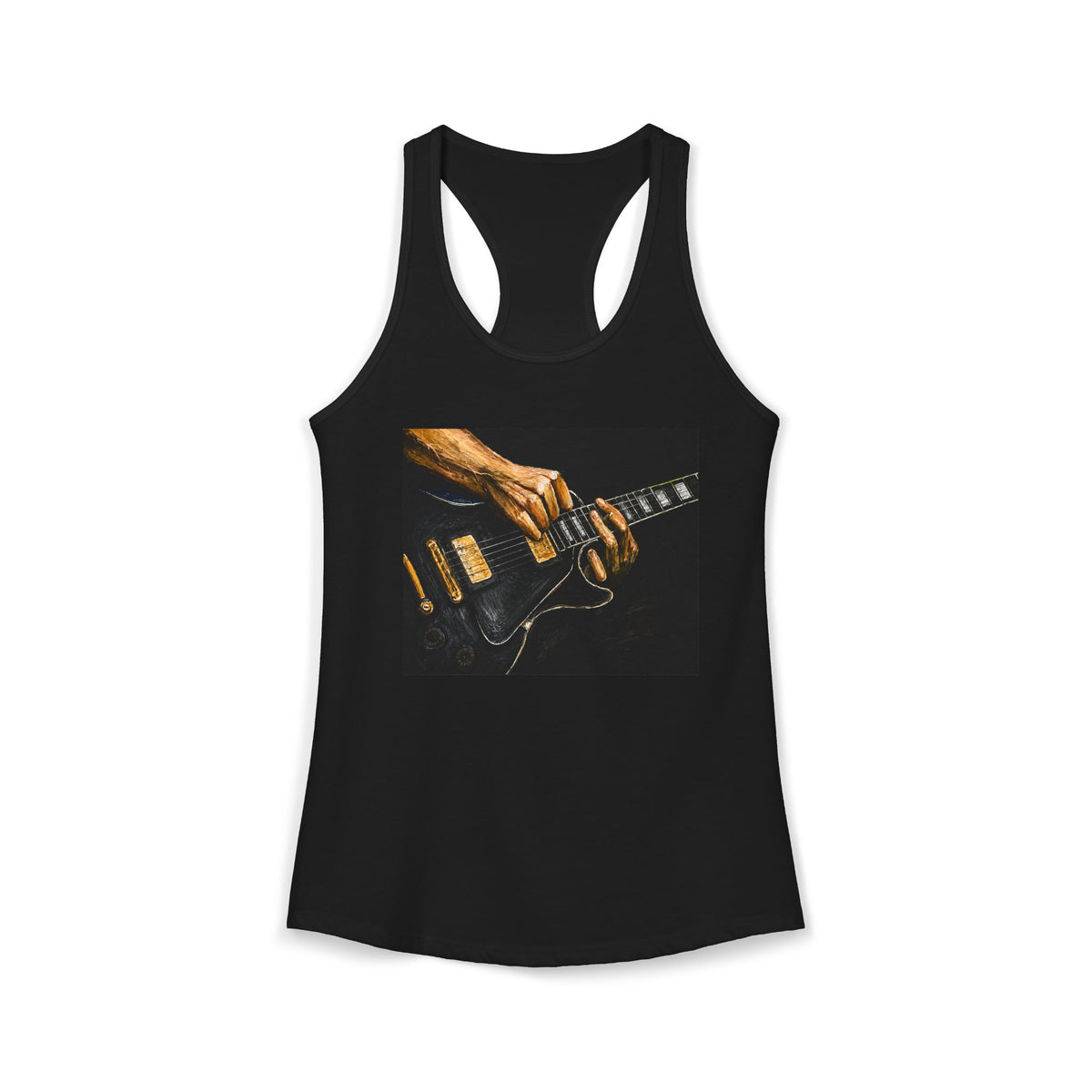 Rock Guitarist Hands on Les Paul Women's Ideal Racerback Tank