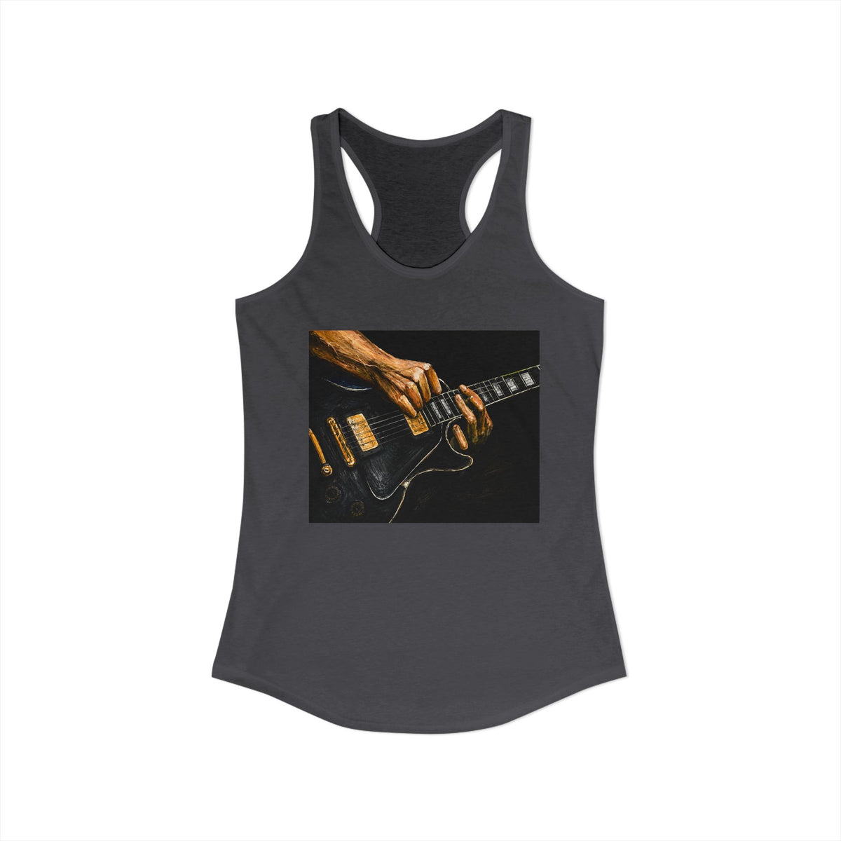Rock Guitarist Hands on Les Paul Women's Ideal Racerback Tank
