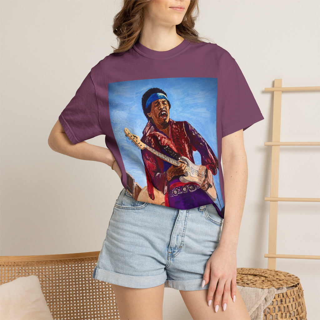 Jimi Hendrix Inspired Oil Painting Tribute T Shirt