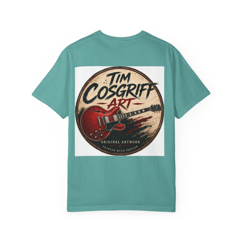 Guitarist Portrait T‑Shirt — Vintage Rock Artwork (Tim Cosgriff Art)