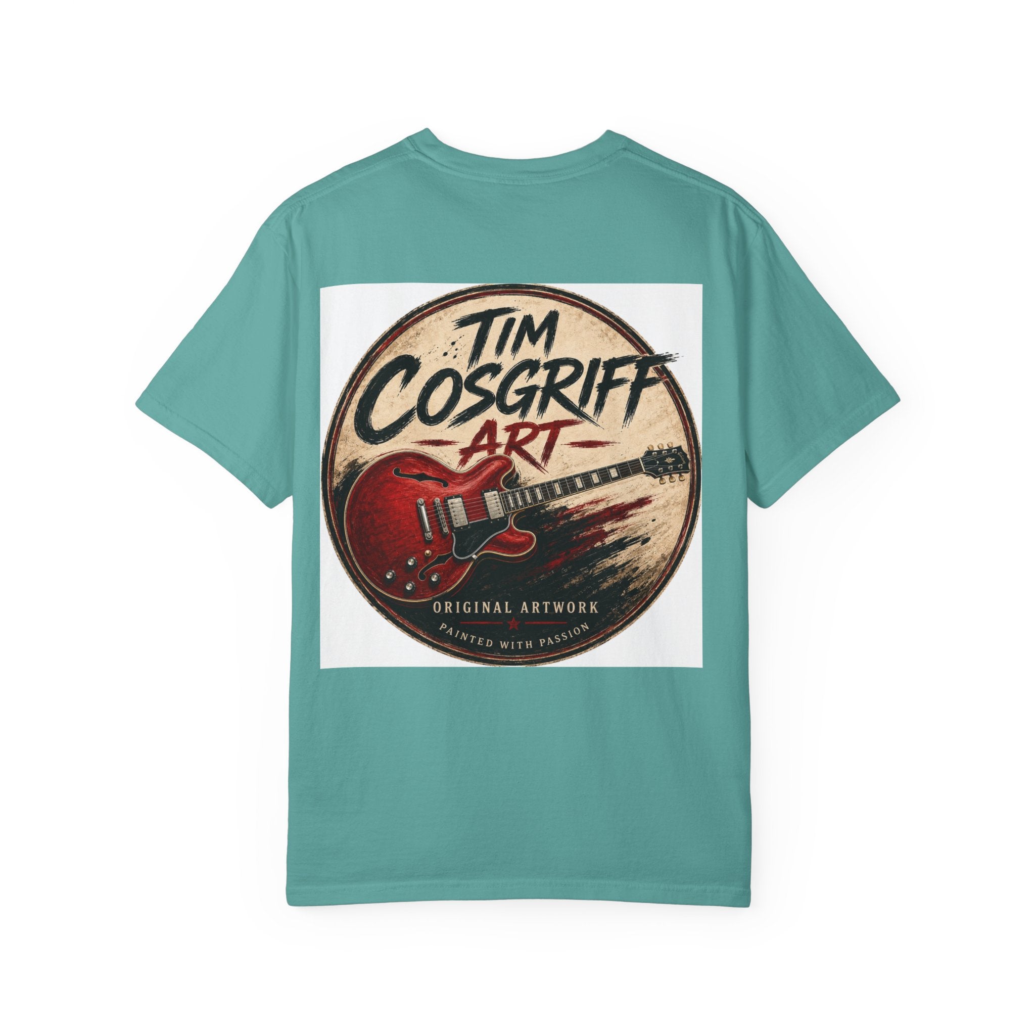 Guitarist Portrait T‑Shirt — Vintage Rock Artwork (Tim Cosgriff Art)