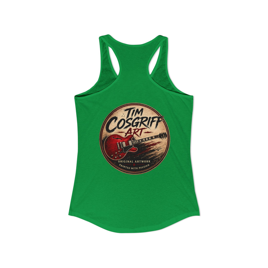 Rock Guitarist Hands on Les Paul Women's Ideal Racerback Tank