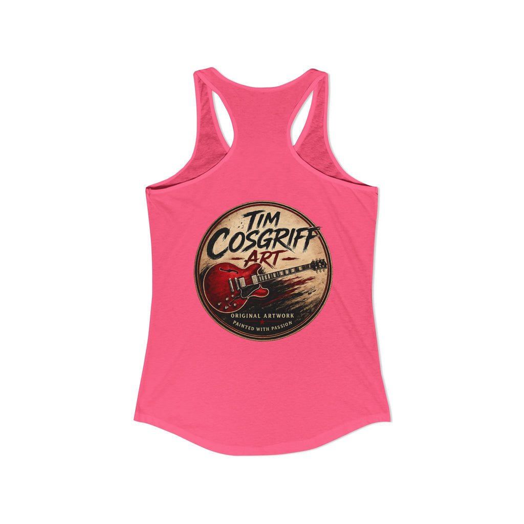 Rock Guitarist Hands on Les Paul Women's Ideal Racerback Tank