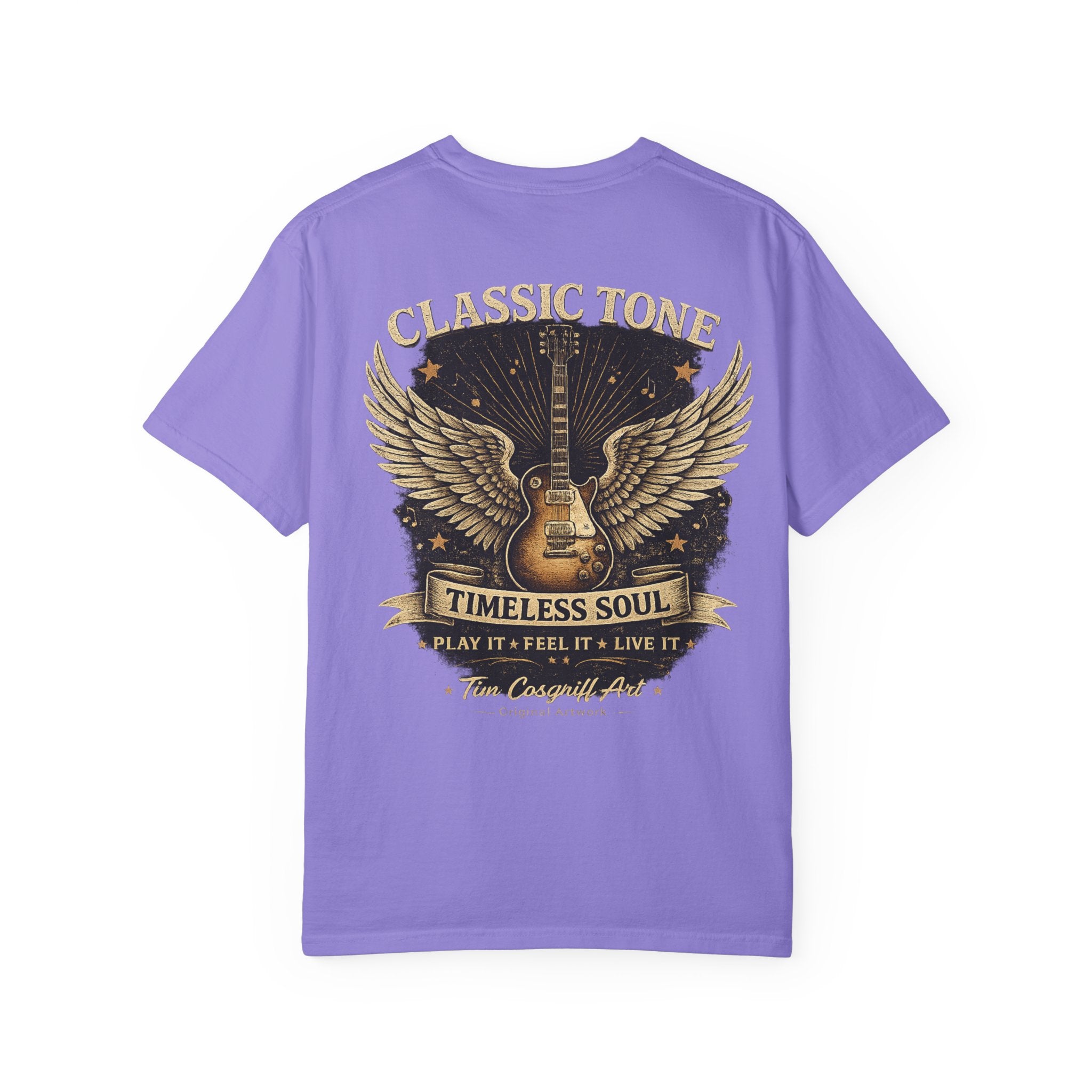 Classic Rock Guitar T-Shirt — Timeless Soul & Jimi Tribute Graphic Tee