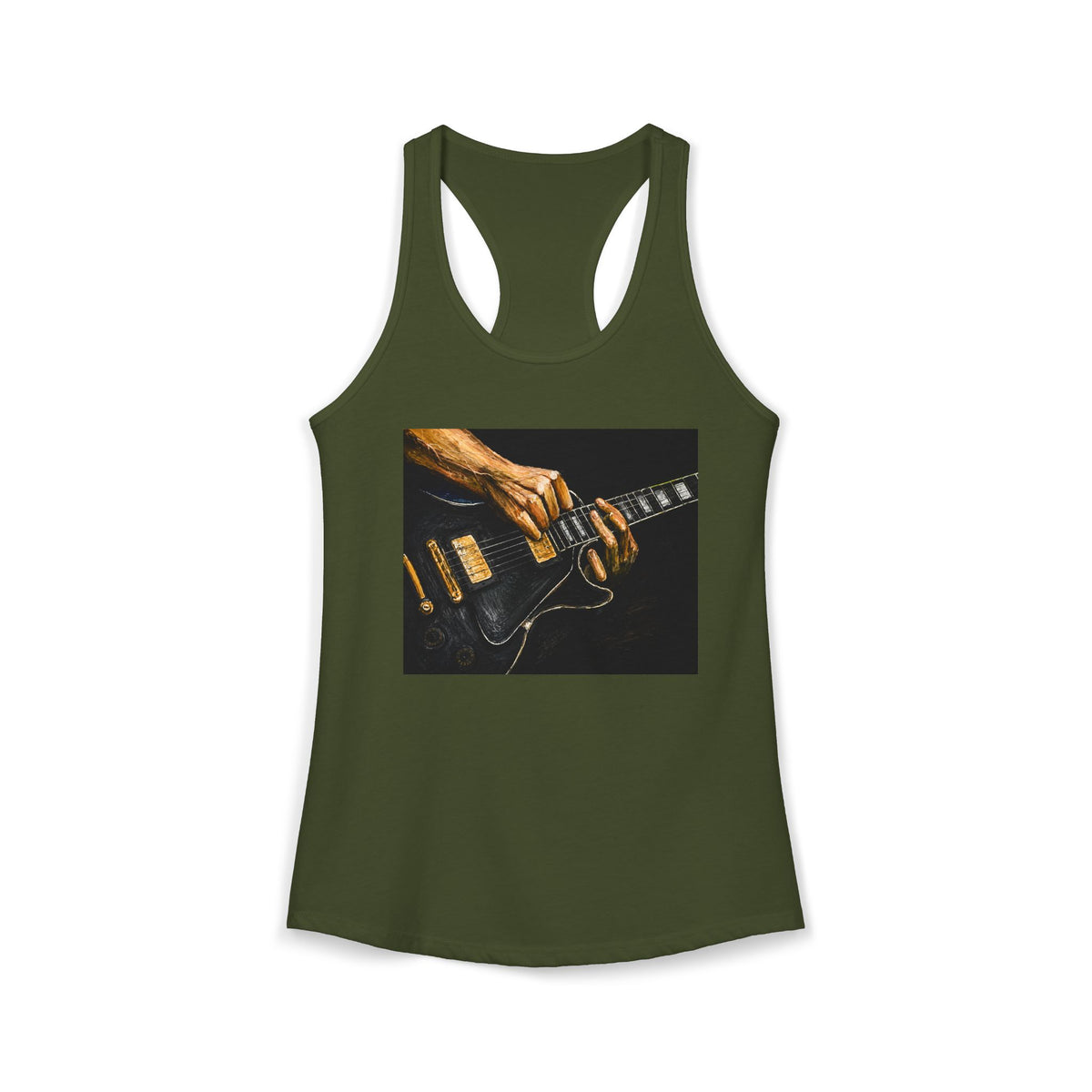 Rock Guitarist Hands on Les Paul Women's Ideal Racerback Tank