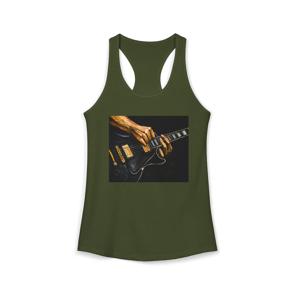 Rock Guitarist Hands on Les Paul Women's Ideal Racerback Tank