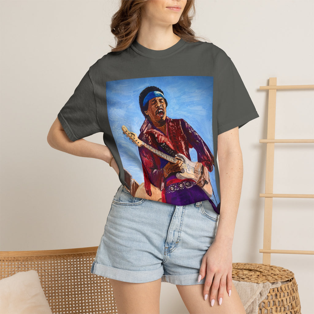 Jimi Hendrix Inspired Oil Painting Tribute T Shirt