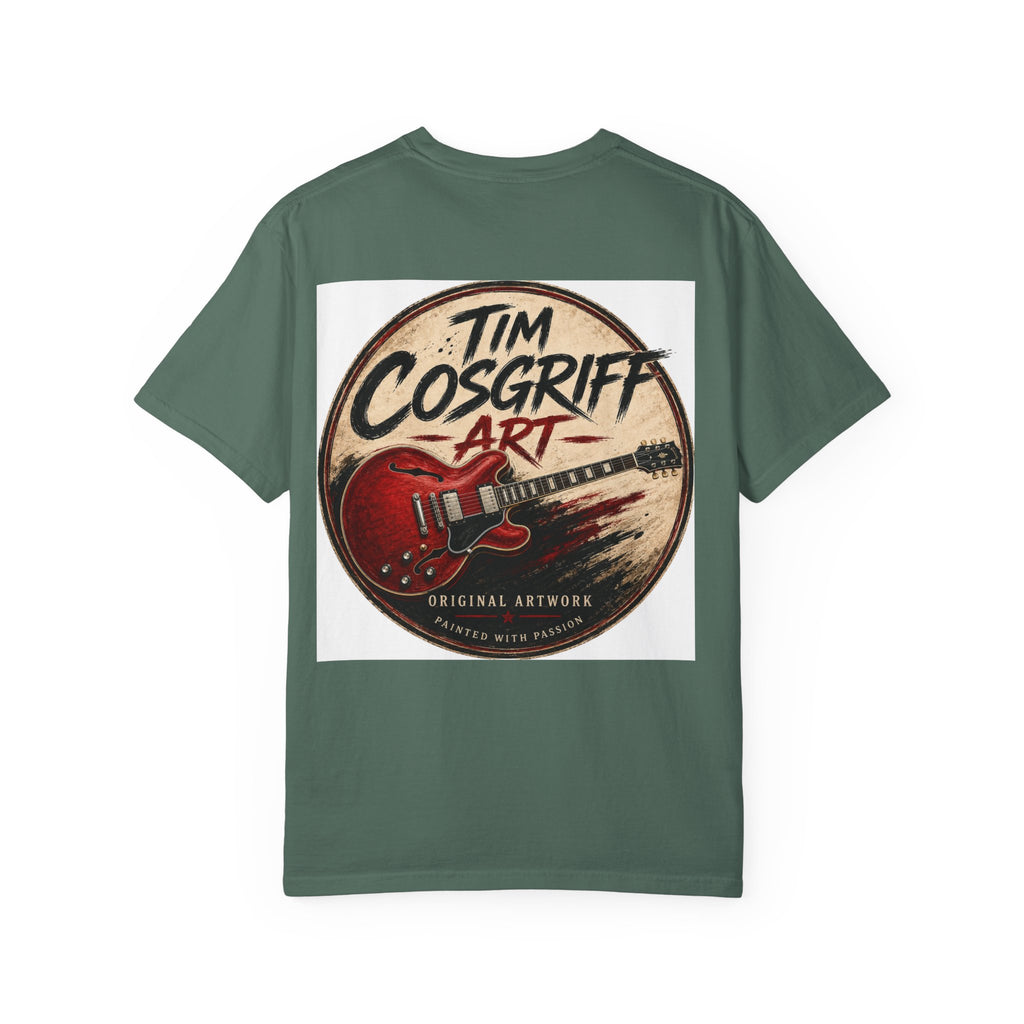 Guitarist Portrait T‑Shirt — Vintage Rock Artwork (Tim Cosgriff Art)