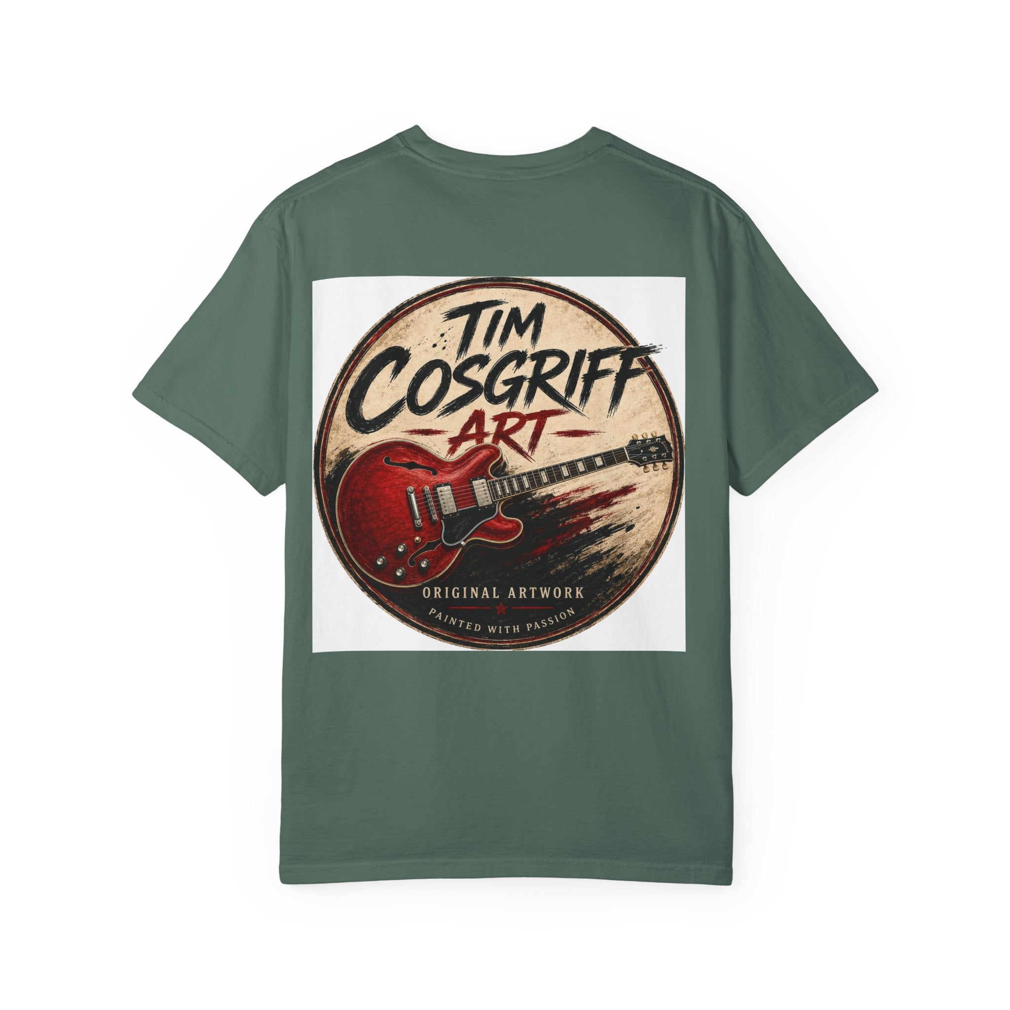 Guitarist Portrait T‑Shirt — Vintage Rock Artwork (Tim Cosgriff Art)