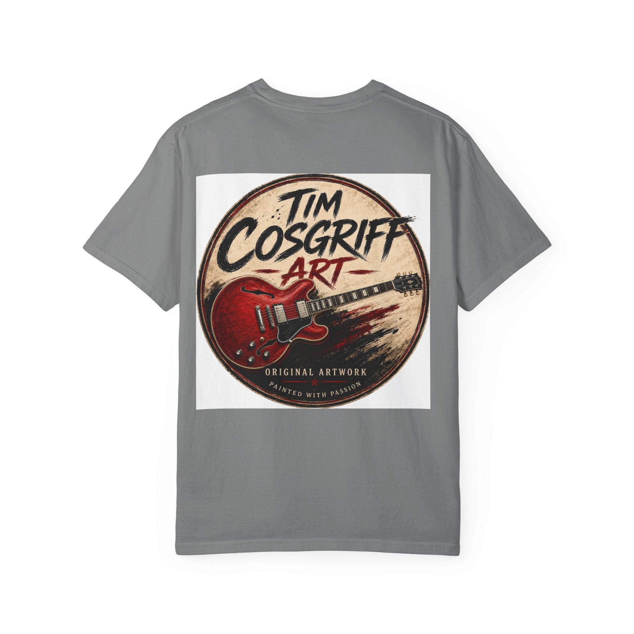 Guitarist Portrait T‑Shirt — Vintage Rock Artwork (Tim Cosgriff Art)