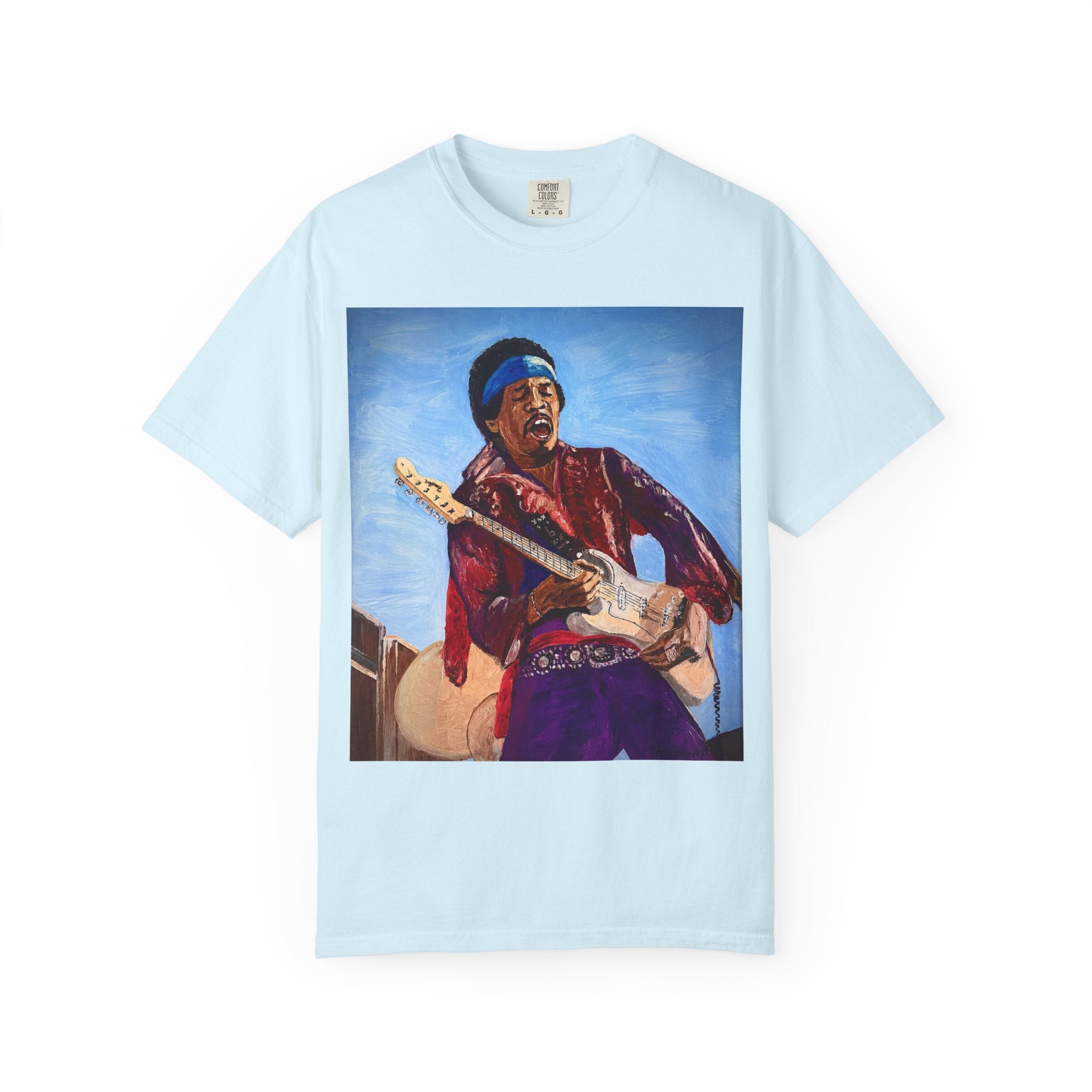 Classic Rock Guitar T-Shirt — Timeless Soul & Jimi Tribute Graphic Tee