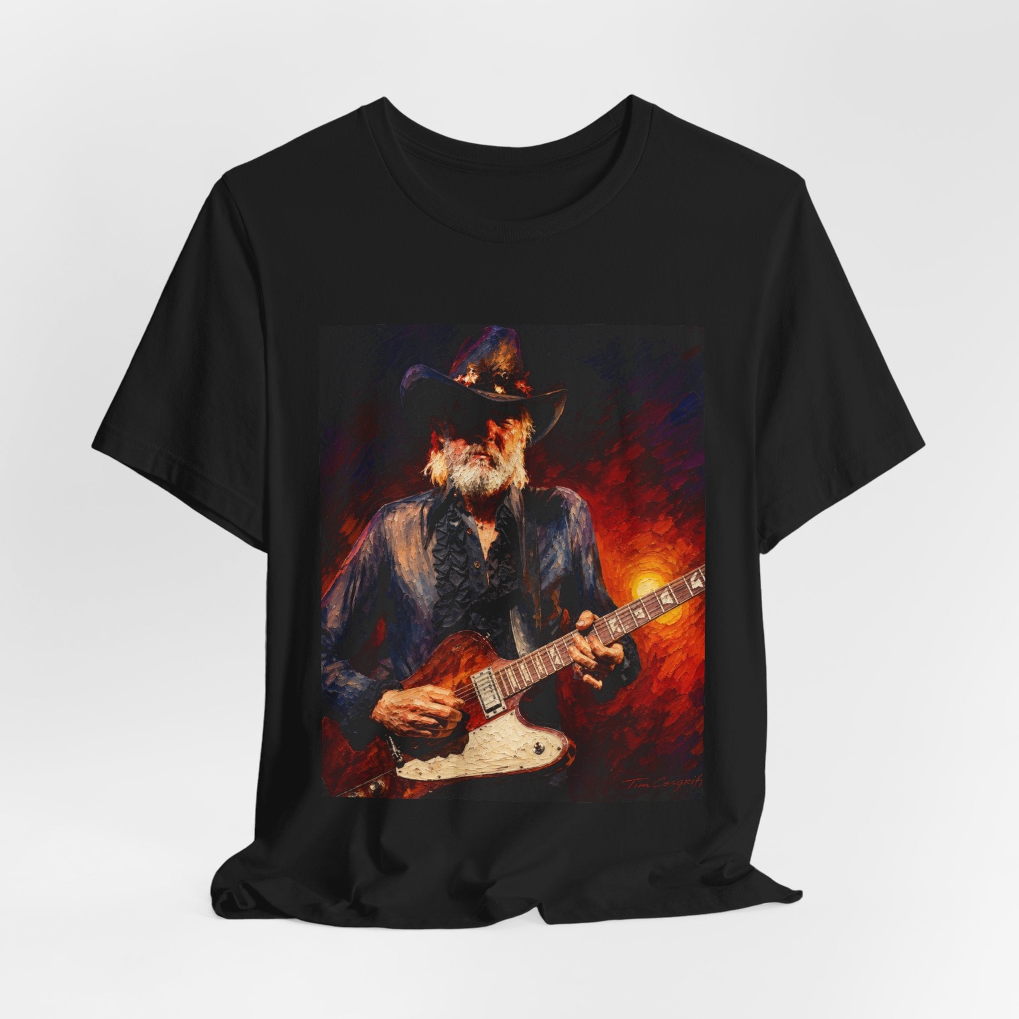 Blues Guitarist Graphic Tee — Vintage Rock Music T-Shirt