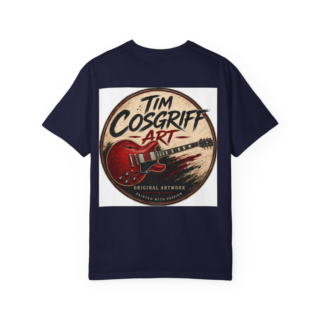Guitarist Portrait T‑Shirt — Vintage Rock Artwork (Tim Cosgriff Art)