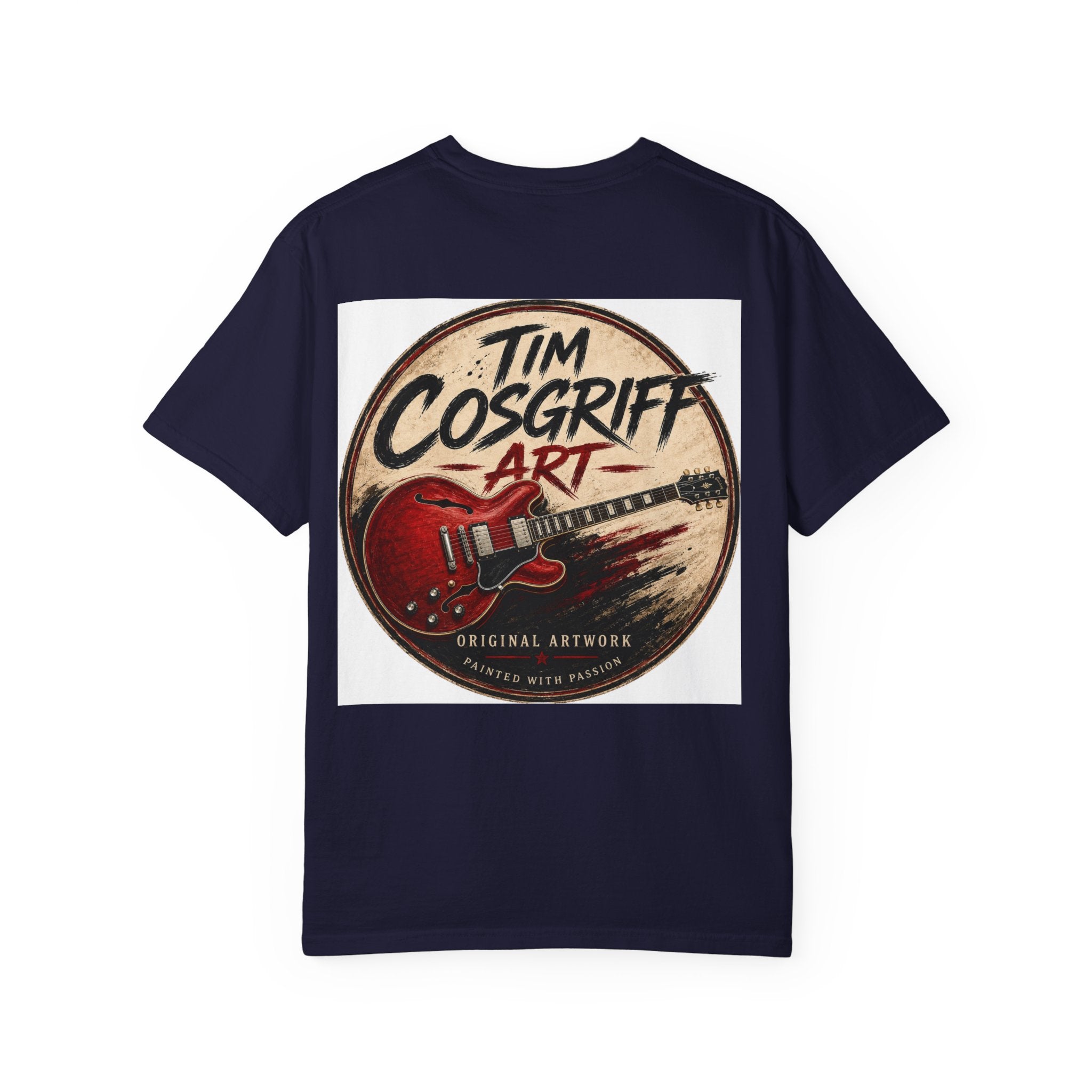 Guitarist Portrait T‑Shirt — Vintage Rock Artwork (Tim Cosgriff Art)