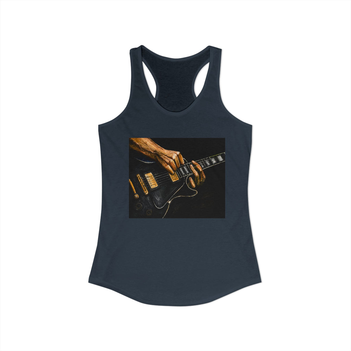 Rock Guitarist Hands on Les Paul Women's Ideal Racerback Tank