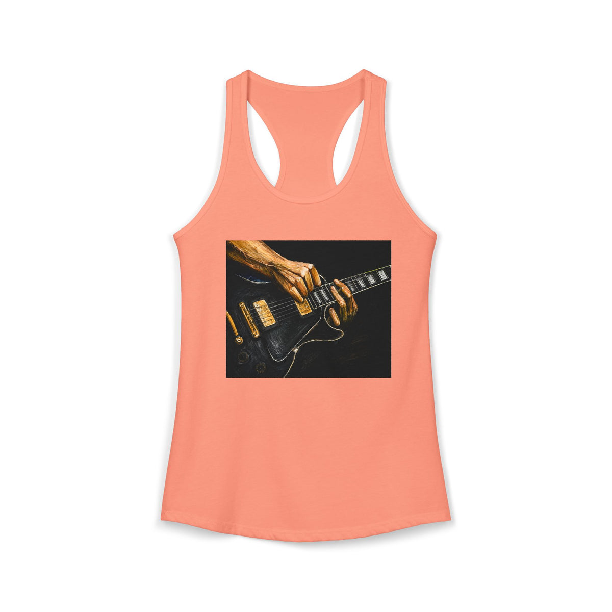 Rock Guitarist Hands on Les Paul Women's Ideal Racerback Tank