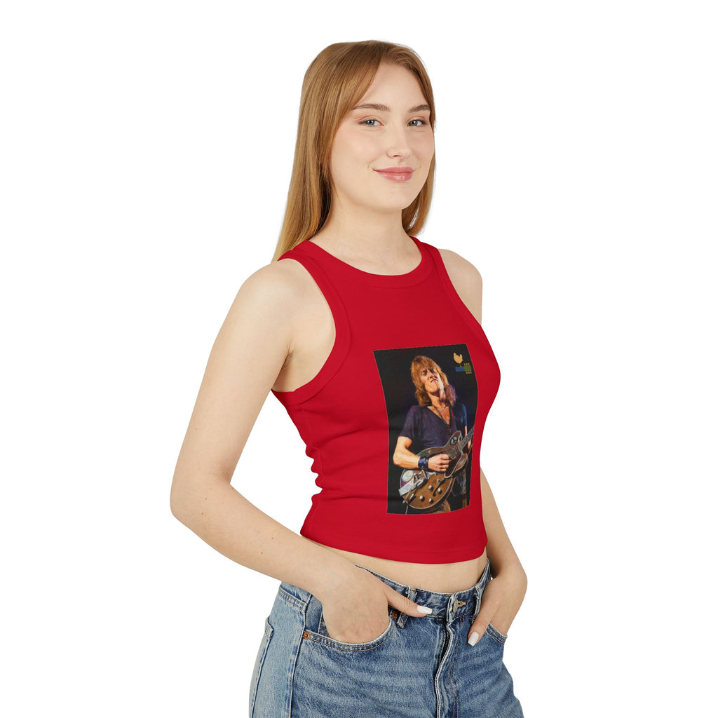Alvin Lee at Woodstock Classic Rock Guitar Crop Racer Tank