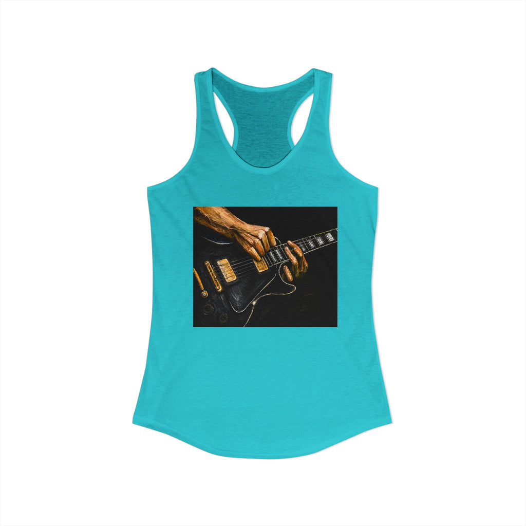 Rock Guitarist Hands on Les Paul Women's Ideal Racerback Tank