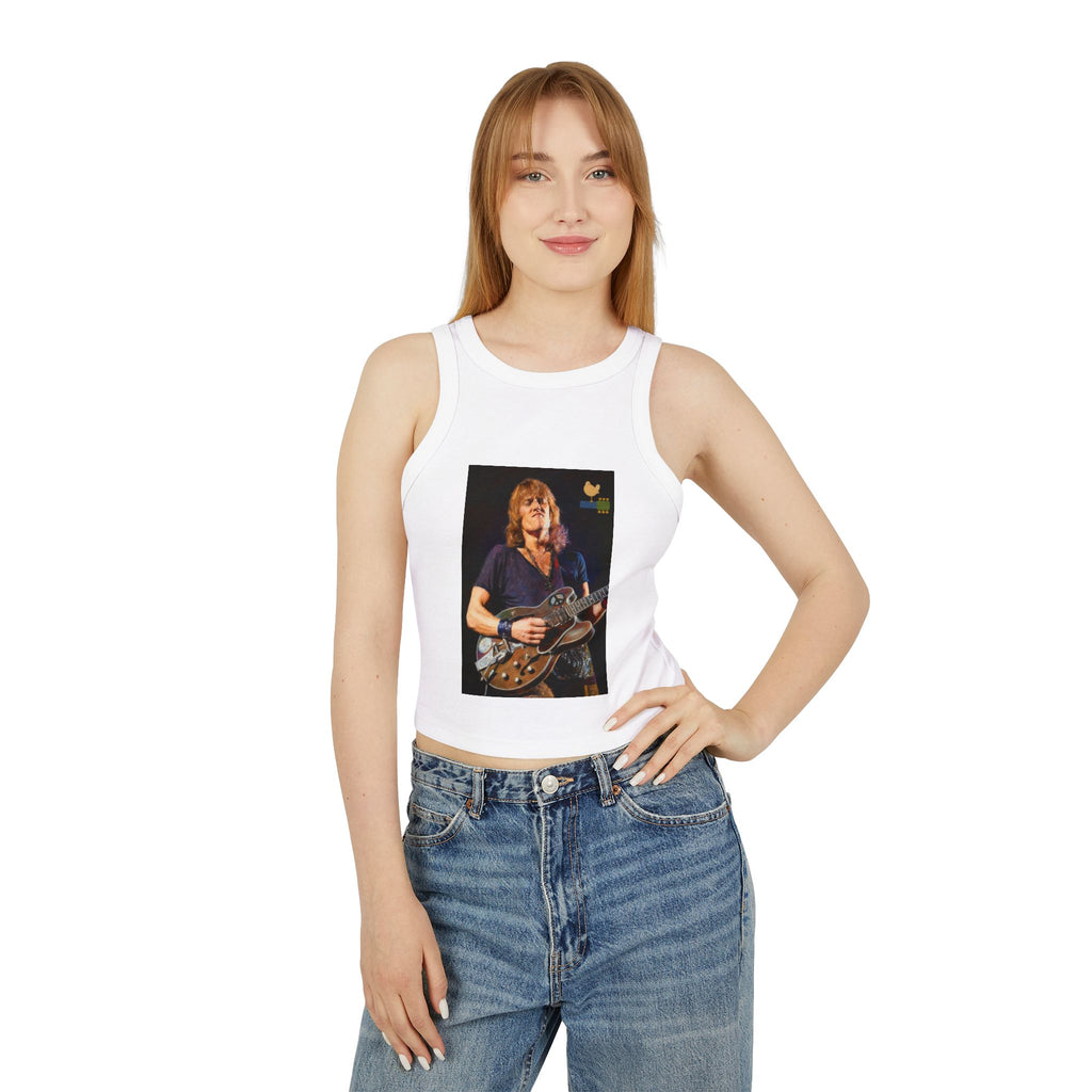 Alvin Lee at Woodstock Classic Rock Guitar Crop Racer Tank