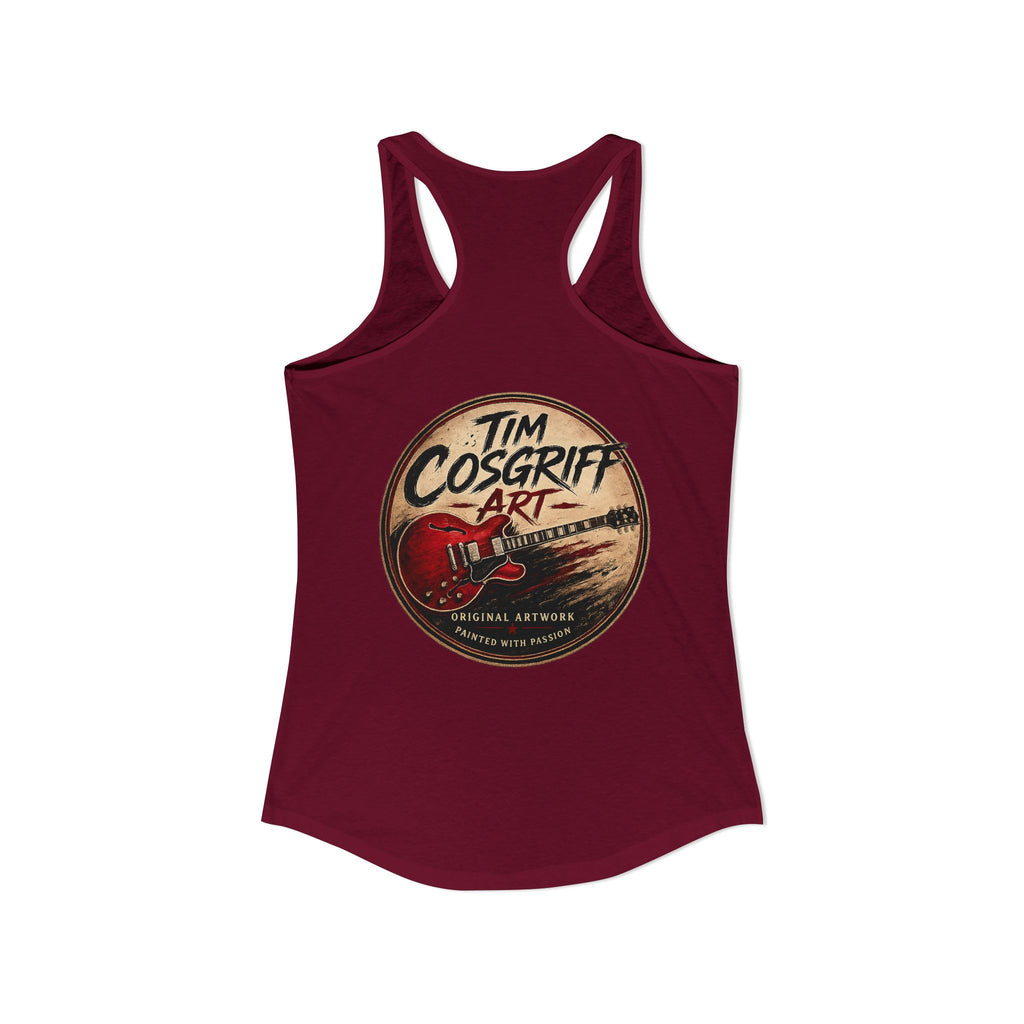 Rock Guitarist Hands on Les Paul Women's Ideal Racerback Tank