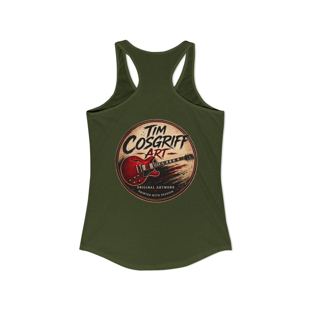 Rock Guitarist Hands on Les Paul Women's Ideal Racerback Tank