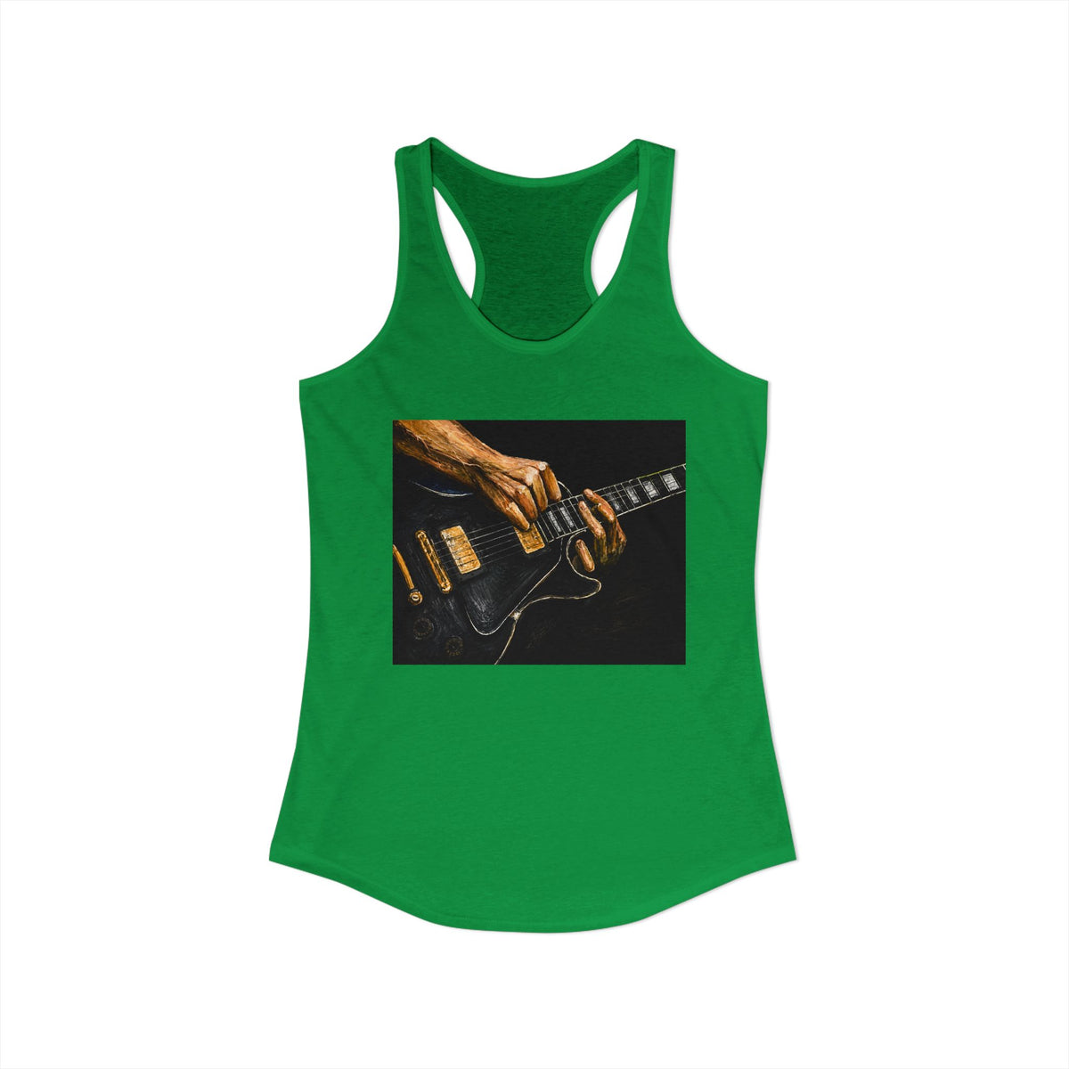 Rock Guitarist Hands on Les Paul Women's Ideal Racerback Tank
