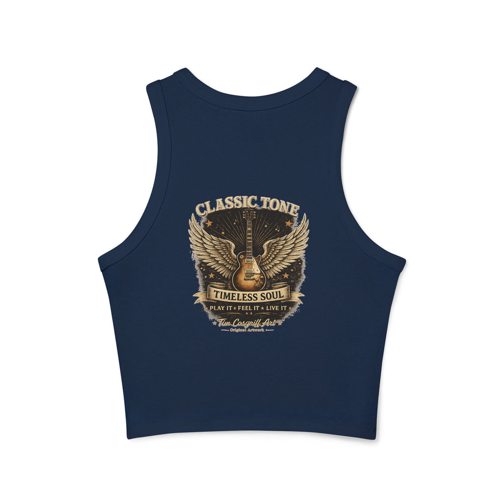 Alvin Lee at Woodstock Classic Rock Guitar Crop Racer Tank