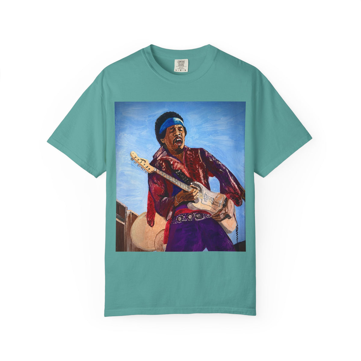 Jimi Hendrix Inspired Oil Painting Tribute T Shirt