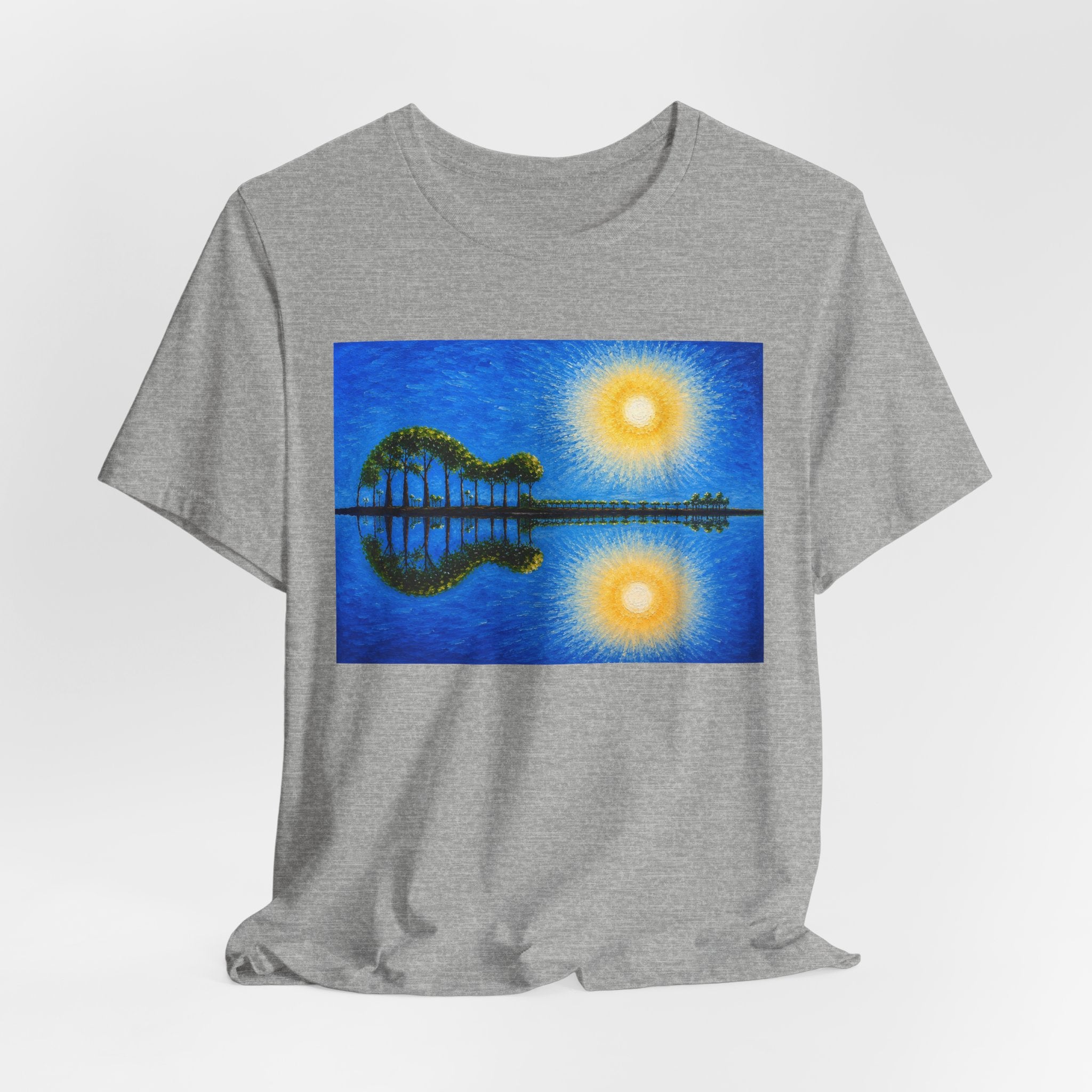 Copy of Guitar Island Sunset T‑Shirt  Reflective Tropical Music Art Tee