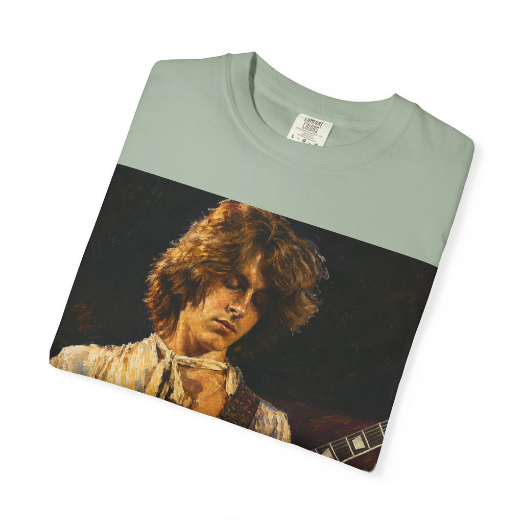 Guitarist Portrait T‑Shirt — Vintage Rock Artwork (Tim Cosgriff Art)