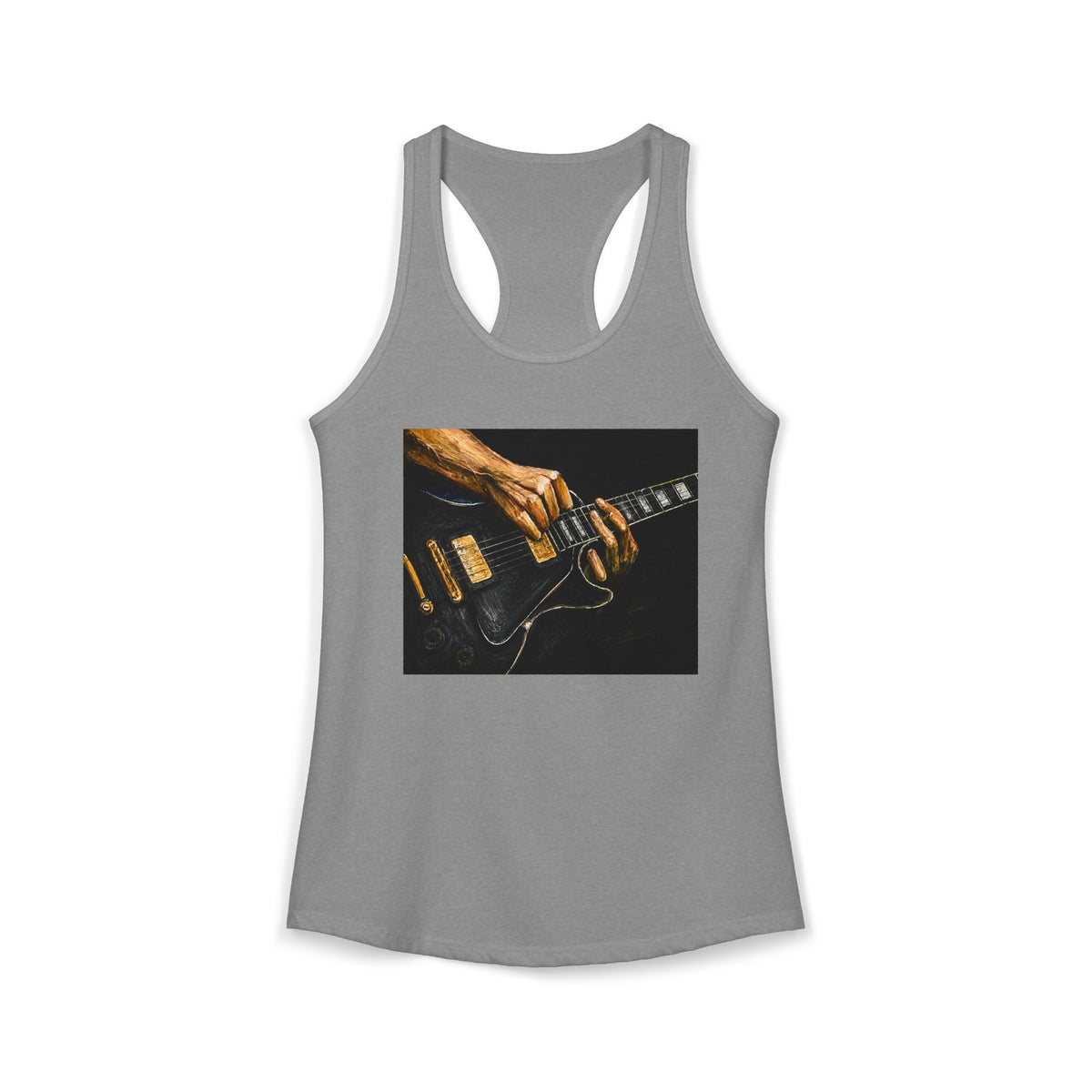 Rock Guitarist Hands on Les Paul Women's Ideal Racerback Tank