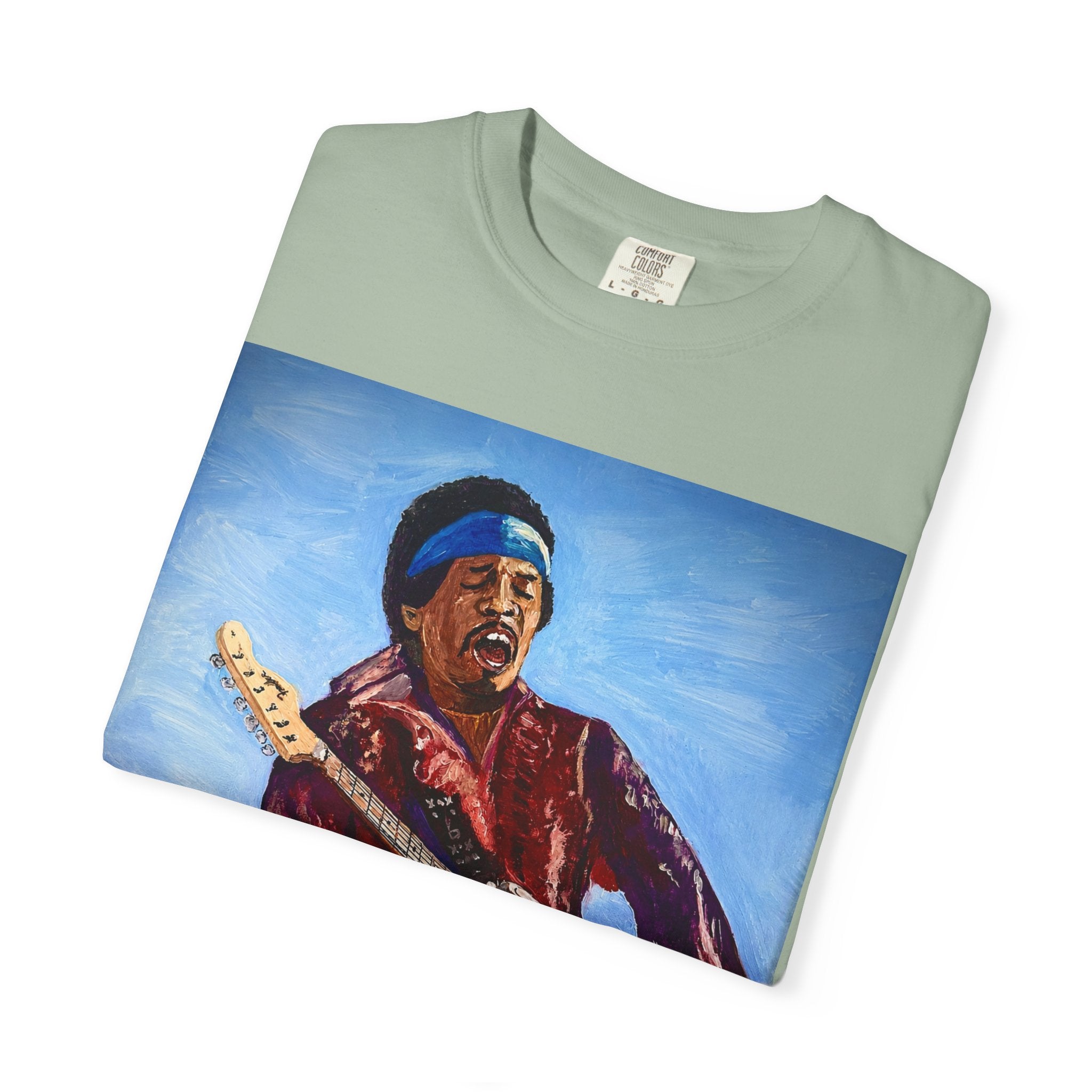 Classic Rock Guitar T-Shirt — Timeless Soul & Jimi Tribute Graphic Tee