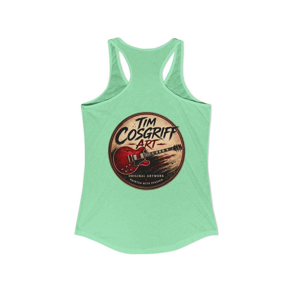 Rock Guitarist Hands on Les Paul Women's Ideal Racerback Tank