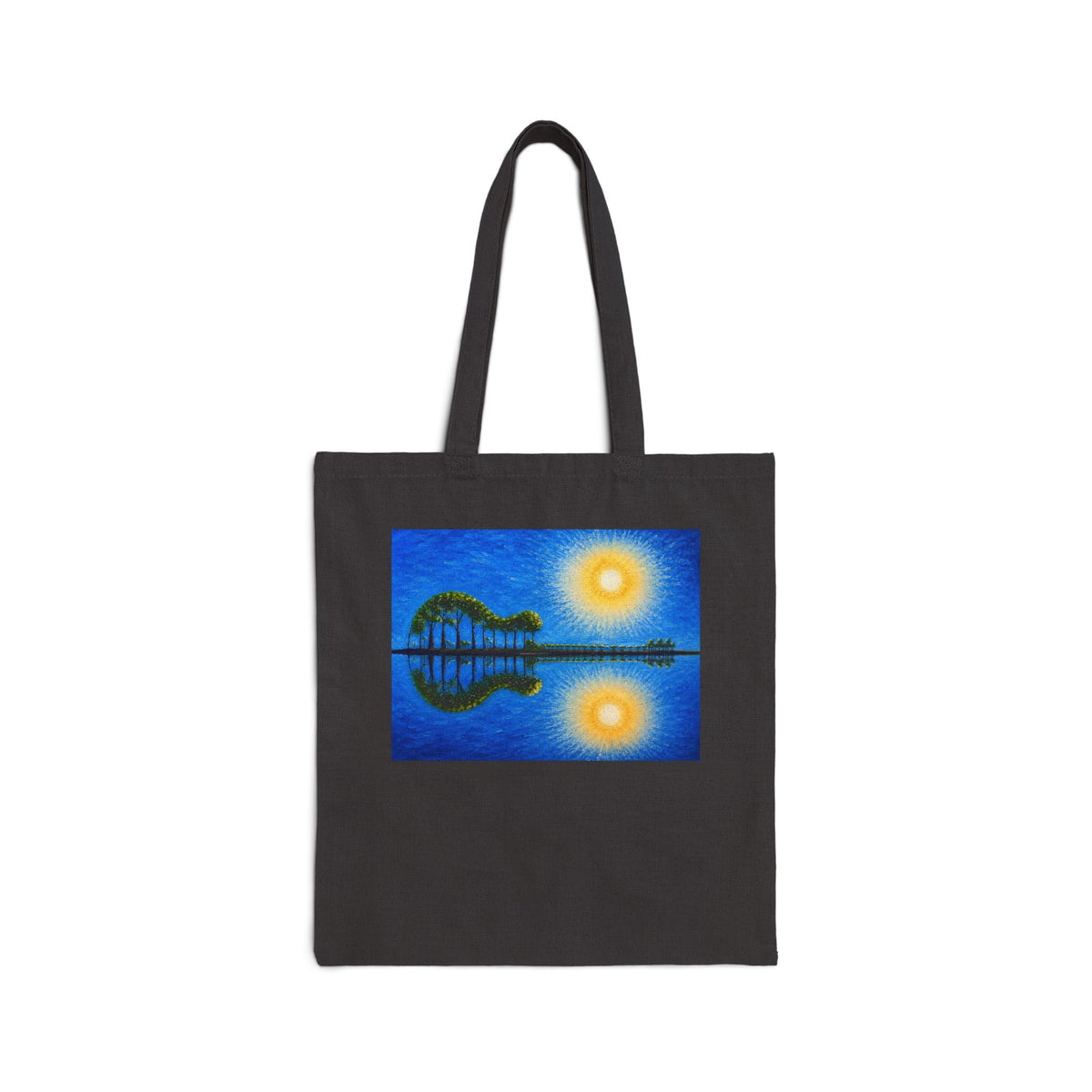 Sunset Lake Art Tote Reflective Double Sun Canvas Tote Bag