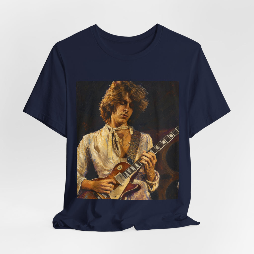 Vintage Rock Guitarist Photo Tee — Retro Music Band T-Shirt