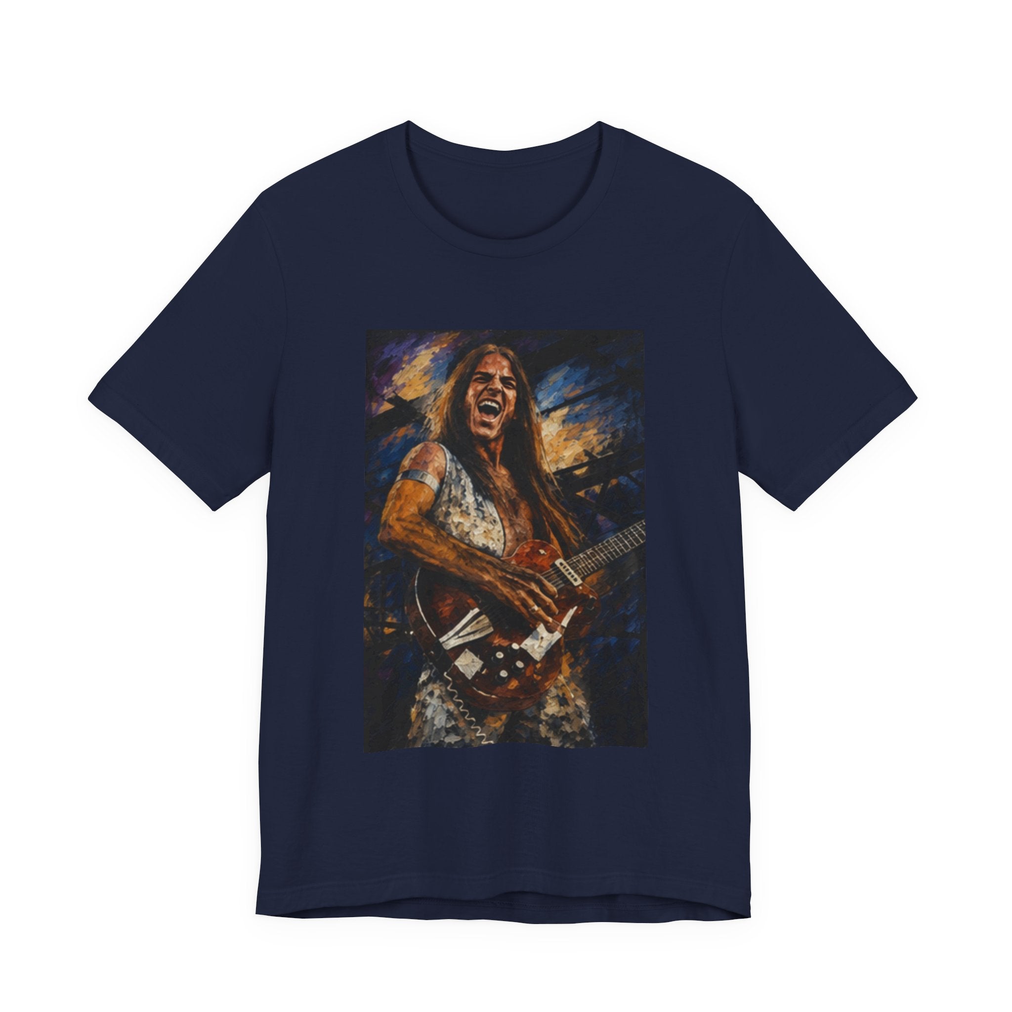 Rock Guitarist Portrait T‑Shirt — Vintage Concert Vibe Tee