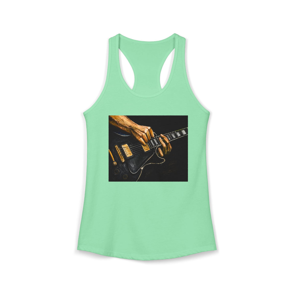 Rock Guitarist Hands on Les Paul Women's Ideal Racerback Tank